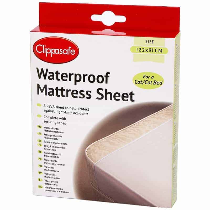 Sheets & Protectors Clippasafe Waterproof Mattress Sheet Pitter Patter Baby NI 3