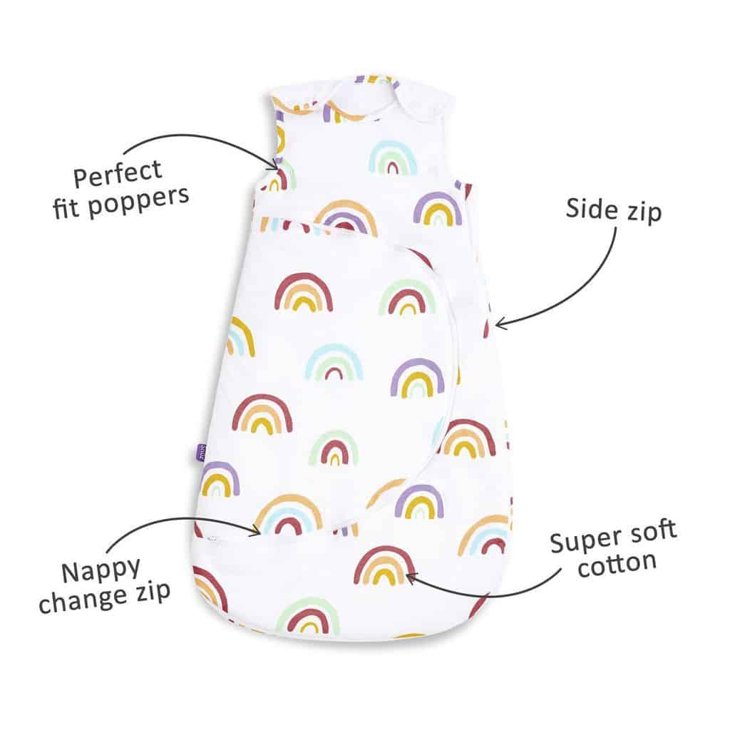 Blankets & Sleeping Bags SnuzPouch Sleeping Bag – 2.5 TOG – Multi Rainbow Pitter Patter Baby NI 5