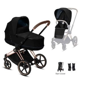 Cybex Cybex Priam rose gold chassis – deep black Pitter Patter Baby NI