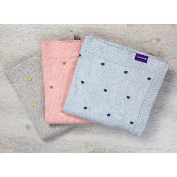 Blankets & Sleeping Bags Knitted Pom Pom Baby Blanket – grey Pitter Patter Baby NI 7