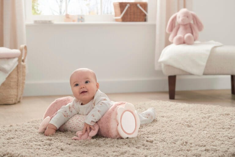 Welcome to the World Bunny Tummy Time Roll – Pink