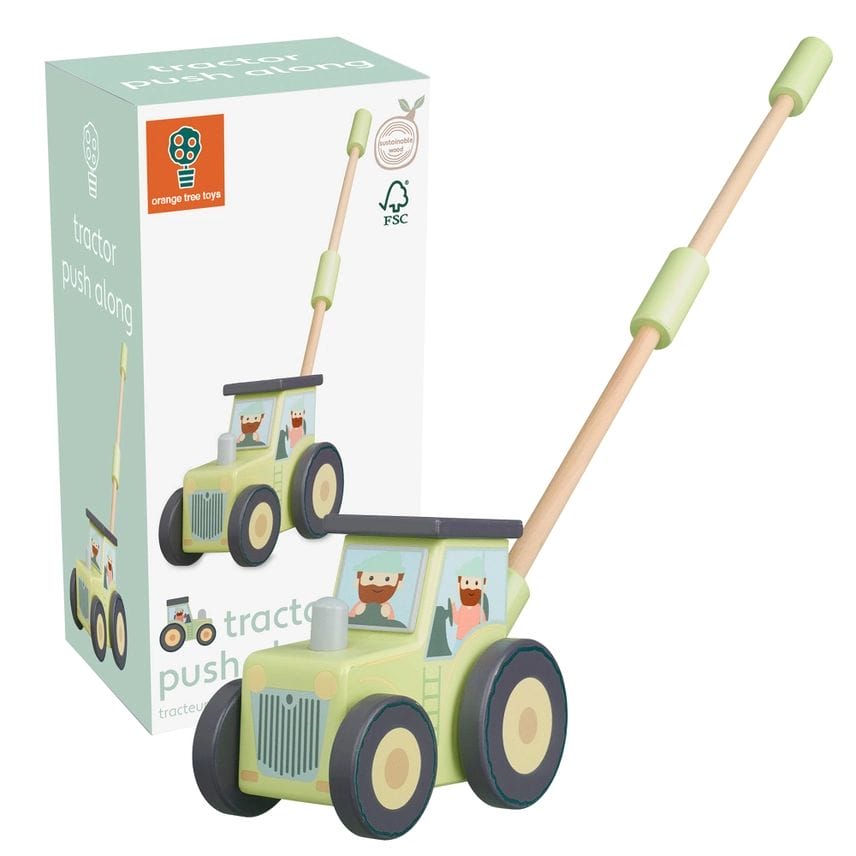 Tractor Wooden Boxed Push Along Pitter Patter Nursery Store